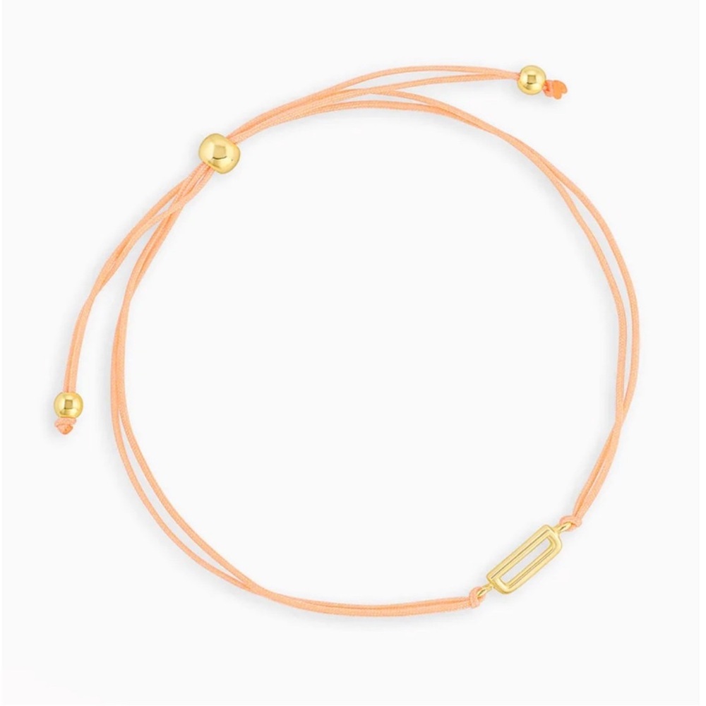 NWT Gorjana Alphabet Prism Bracelet "D” Initial Peach Gold Bracelet Adjustable